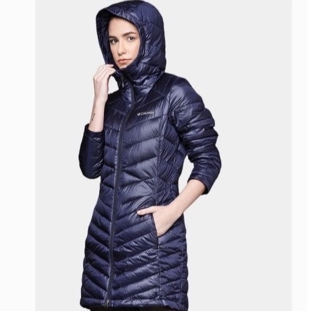 Columbia Puffer Parka Women Medium Navy Blue New Without Tags